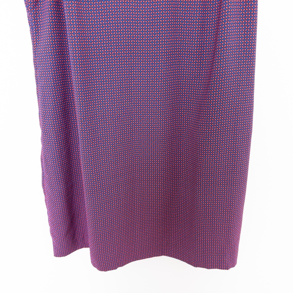 J.Crew Women Dress 20 Blue Red Geometric Ruffle Sleeveless Shift J5626 - Picture 5 of 9
